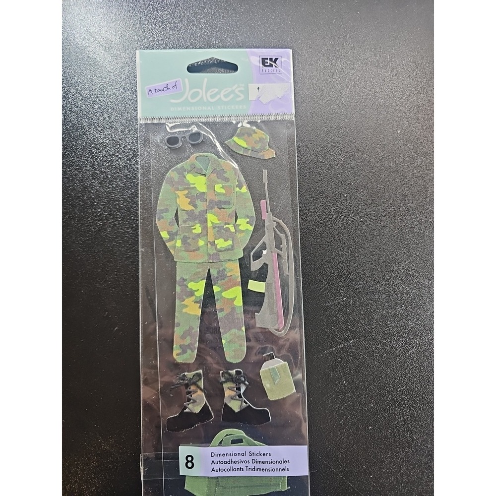 Vintage‎ Touch of Jolee's ARMY Military Theme 3-D Stickers 64470